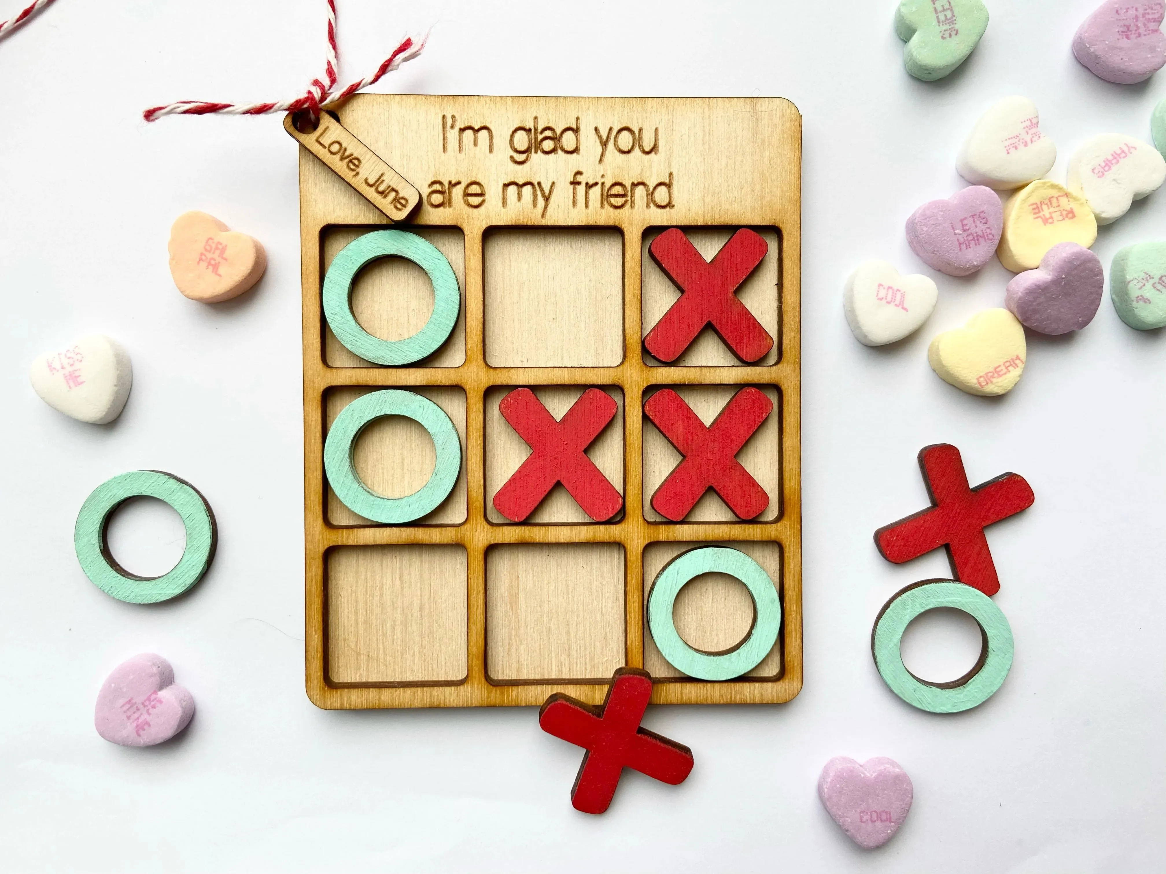 Tic Tac Toe Game - 7" Standard Size - with a name-tag and 10 tokens