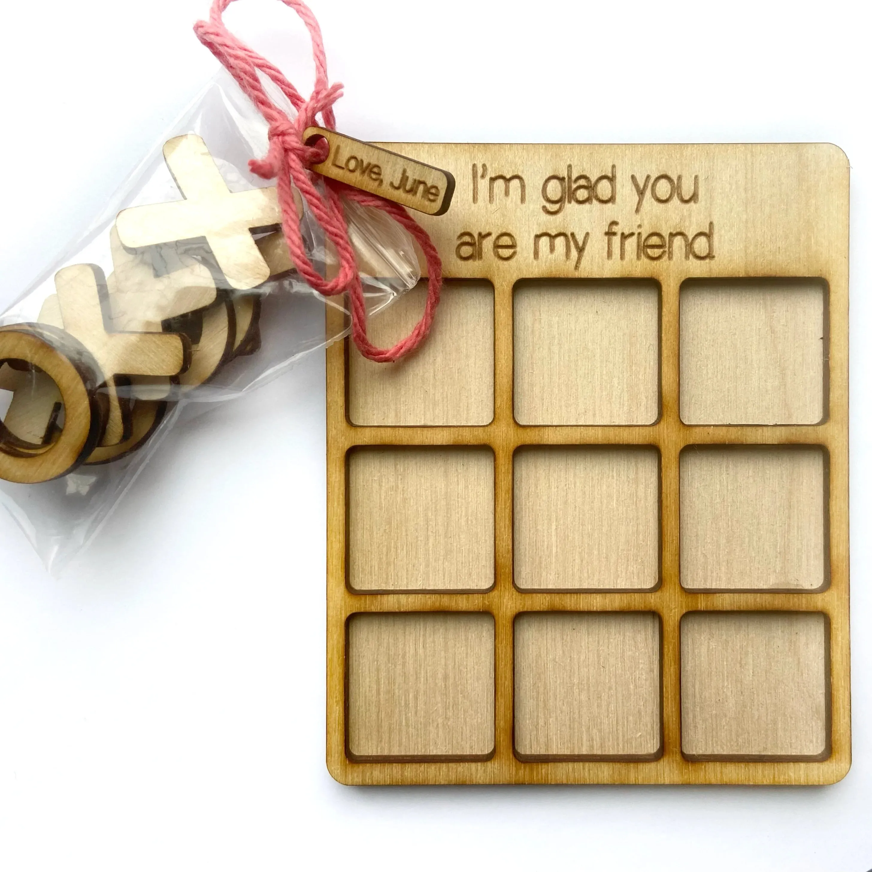 Tic Tac Toe Game - 7" Standard Size - with a name-tag and 10 tokens
