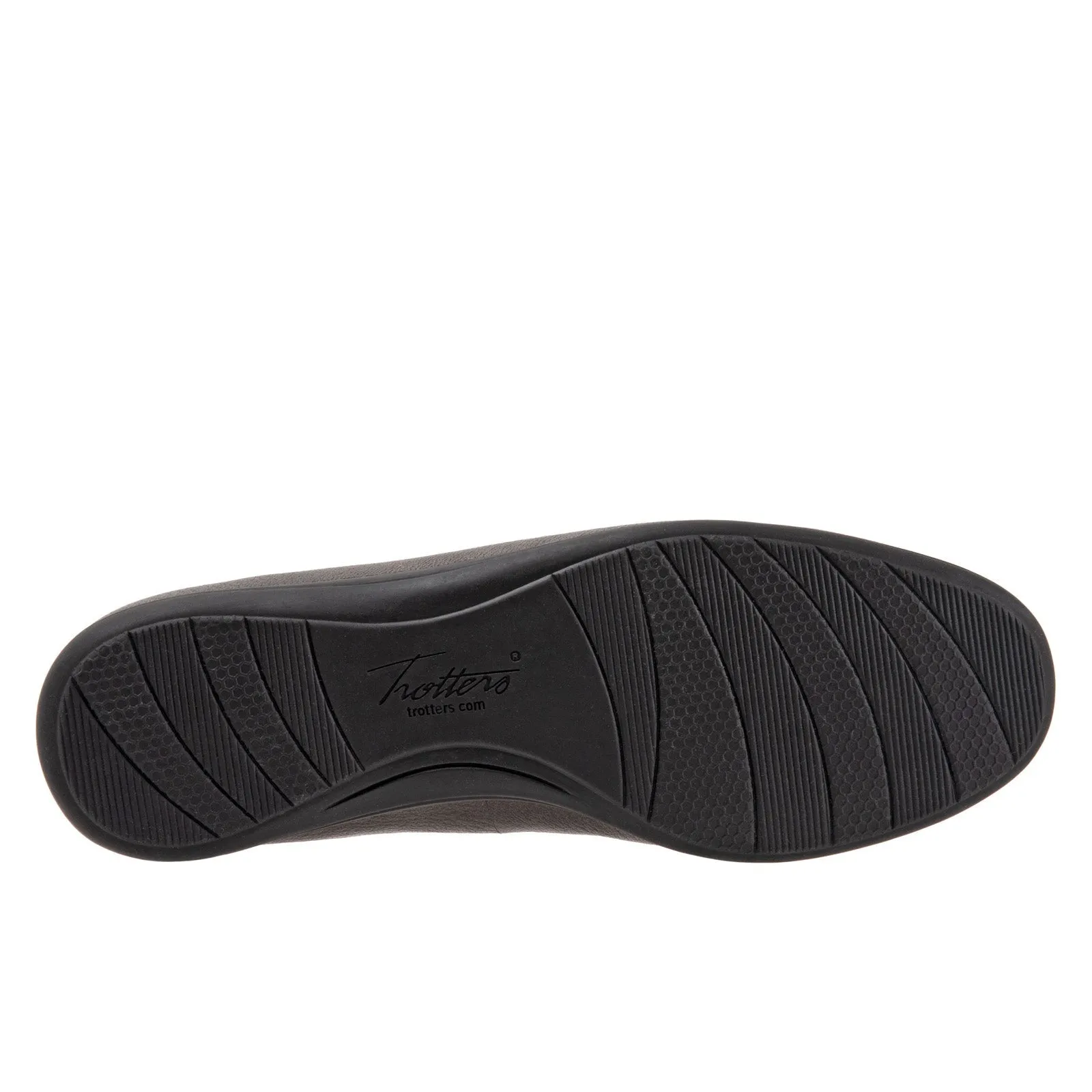 Trotters Darcey T1904-033 Womens Gray Wide Leather Ballet Flats Shoes