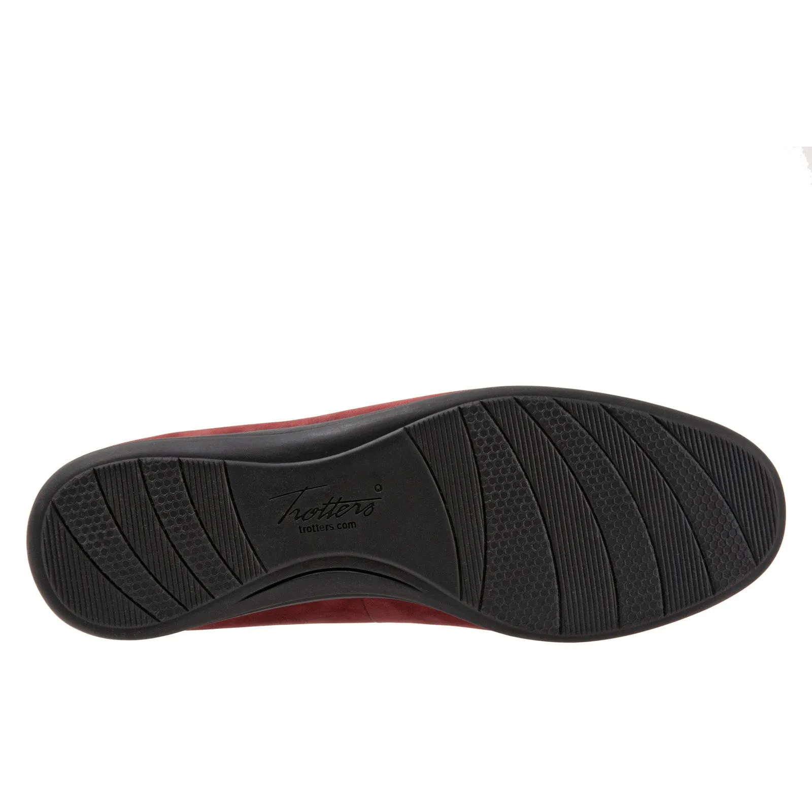 Trotters Darcey T1904-601 Womens Red Narrow Leather Ballet Flats Shoes