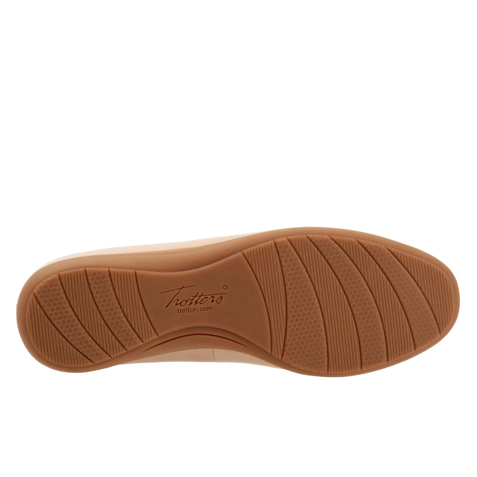 Trotters Dixie T2217-130 Womens Beige Wide Leather Slip On Ballet Flats Shoes