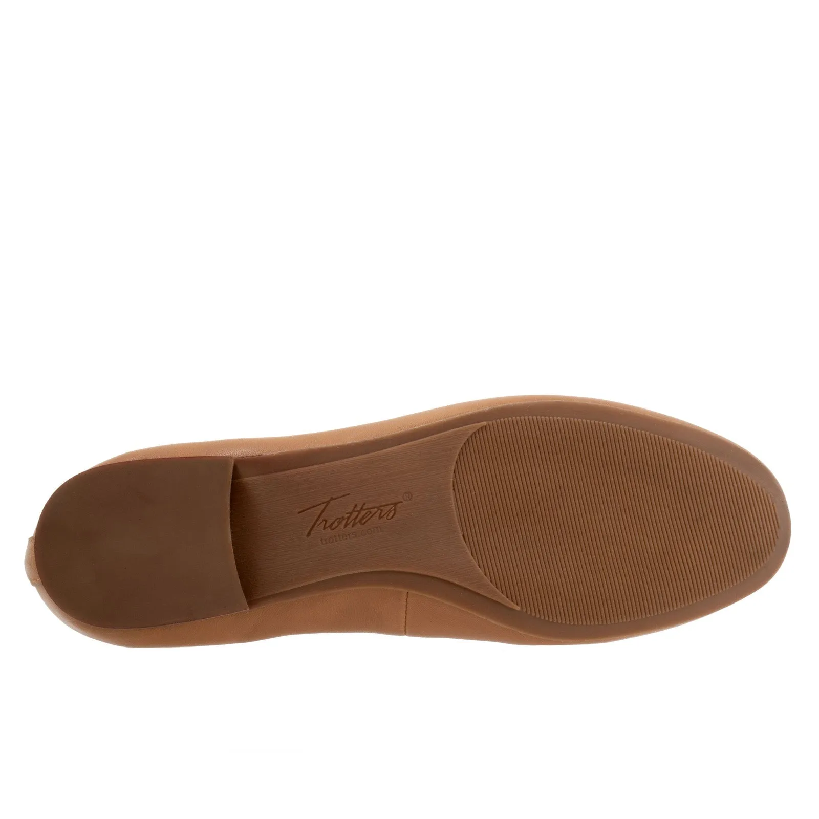 Trotters Gia Ornamen T2324-215 Womens Brown Leather Ballet Flats Shoes