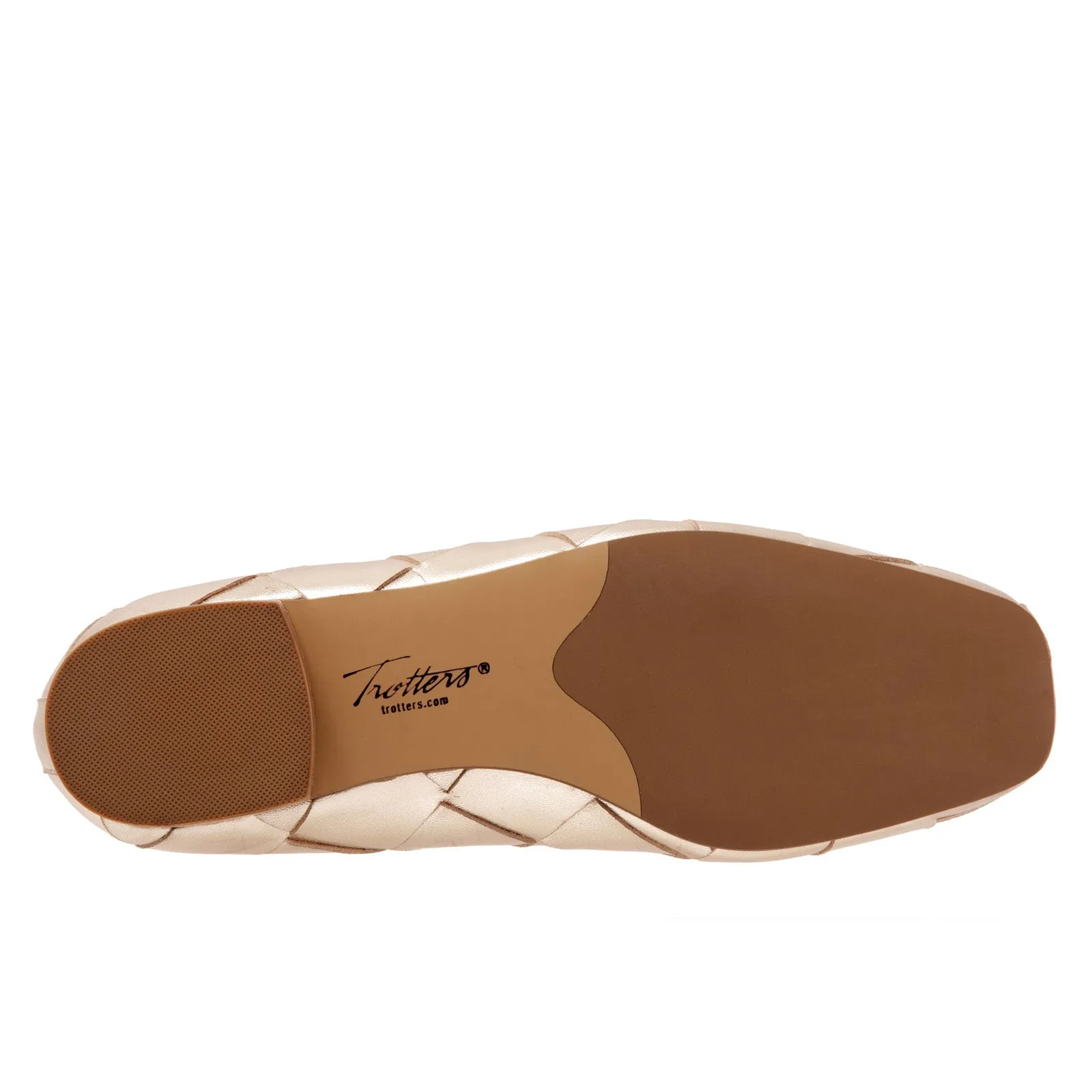 Trotters Hanny T2125-710 Womens Gold Leather Slip On Ballet Flats Shoes