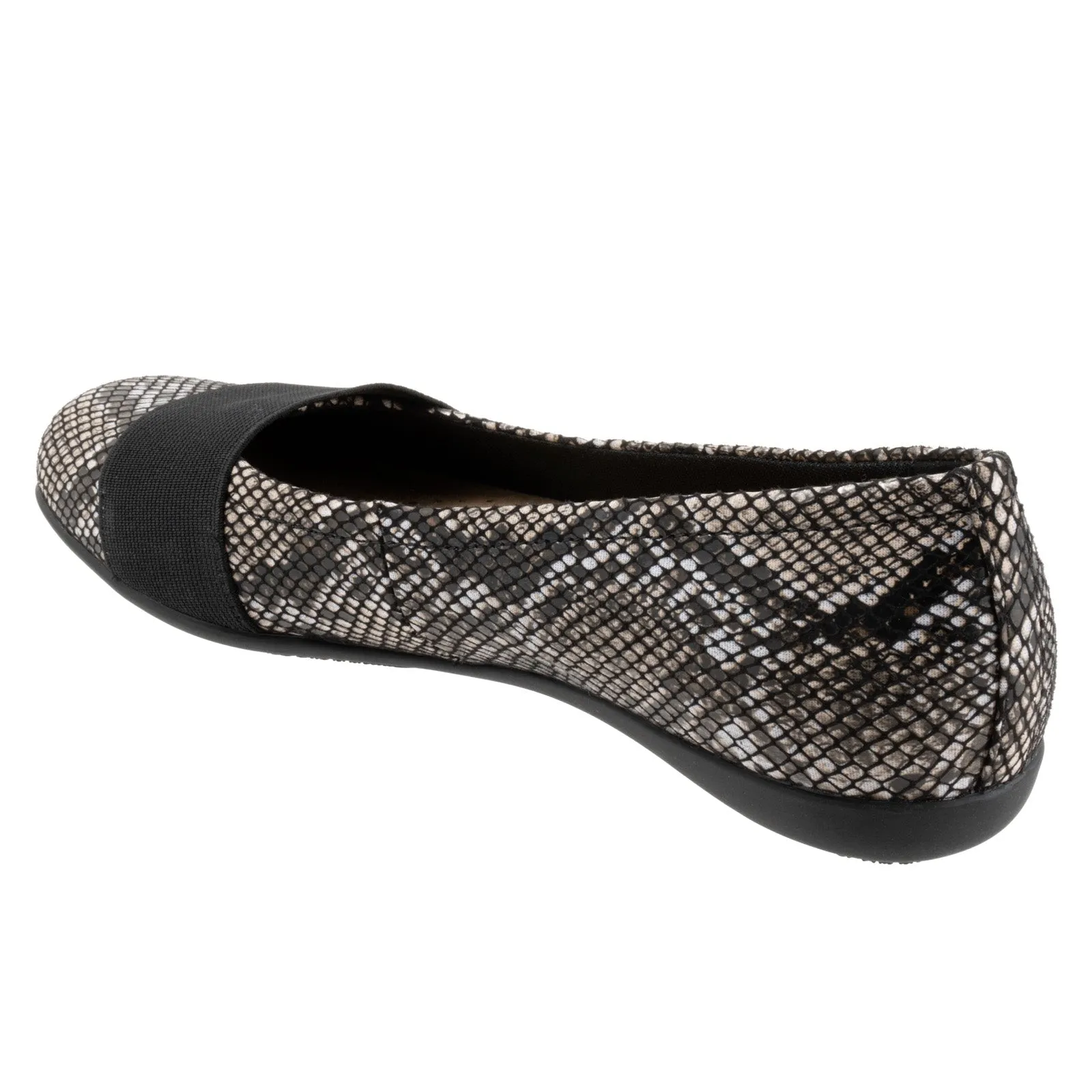 Trotters Samantha T1812-018 Womens Black Leather Slip On Ballet Flats Shoes