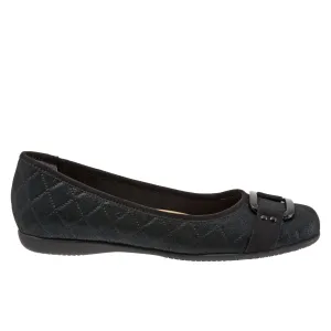 Trotters Sizzle Sign T1251-015 Womens Black Extra Narrow Ballet Flats Shoes