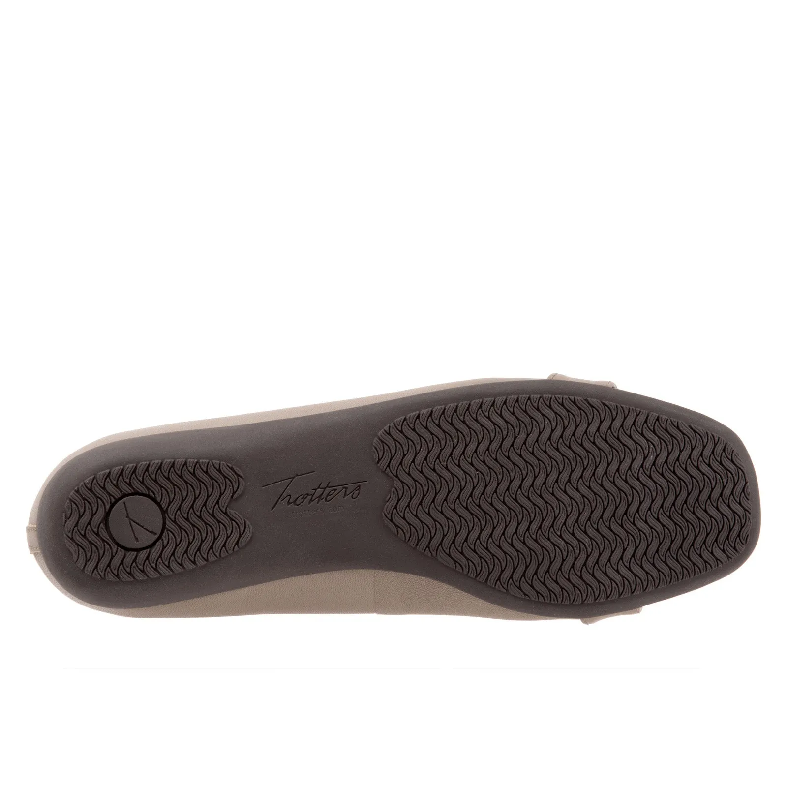 Trotters Sylvia T2166-117 Womens Gray Extra Wide Leather Ballet Flats Shoes