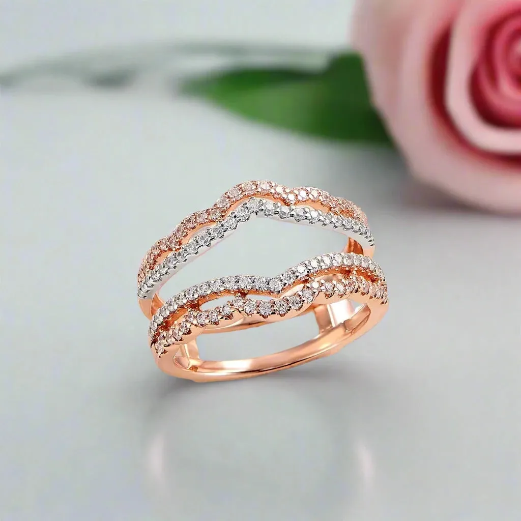 Two tone Elegant Curve Ring Enhancer