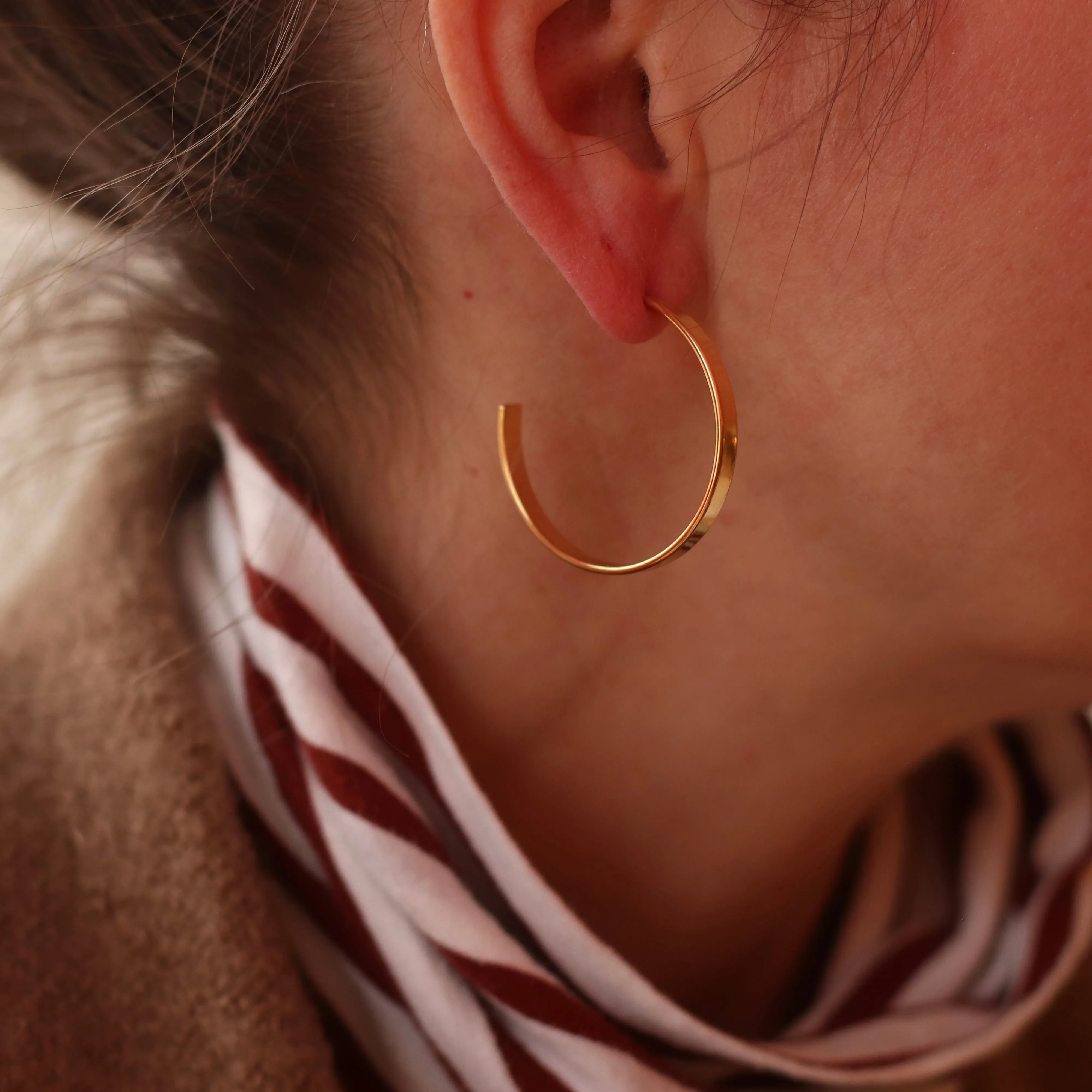 UBNY Collection | Flat Open Hoop Earring, 35mm