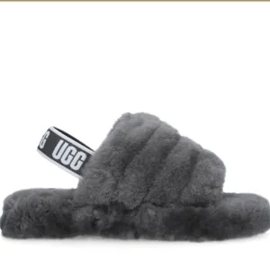 UGG Kids Fluff Yeah Slides- Charcoal Grey