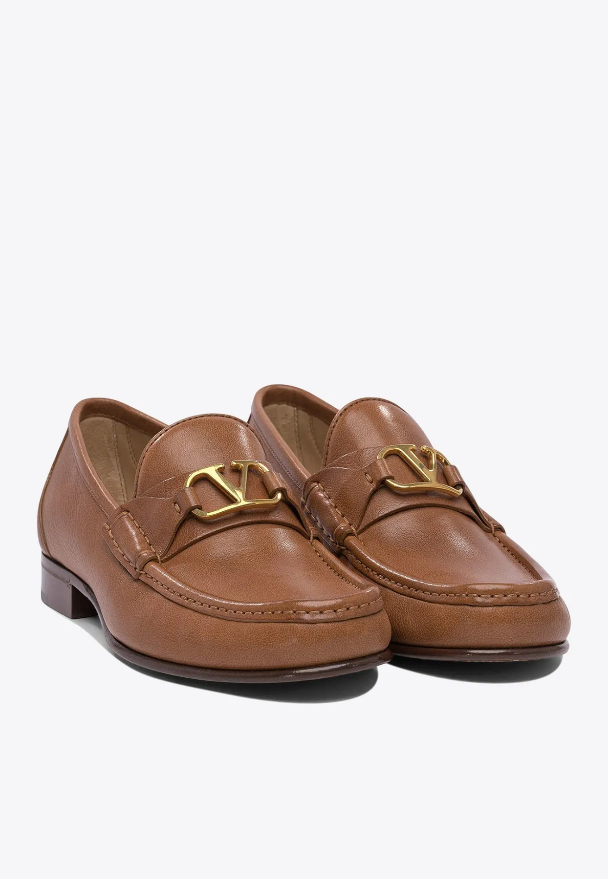 VLogo Leather Loafers