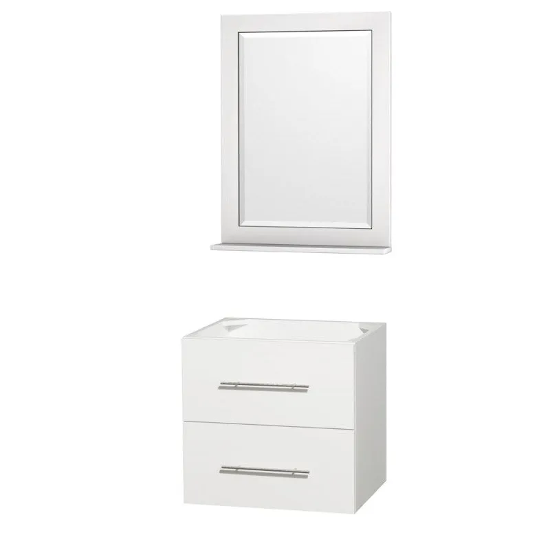Wyndham Collection Centra 24" Single Bathroom Vanity for Undermount Sinks - Matte White WC-WHE009-24-SGL-VAN-WHT-