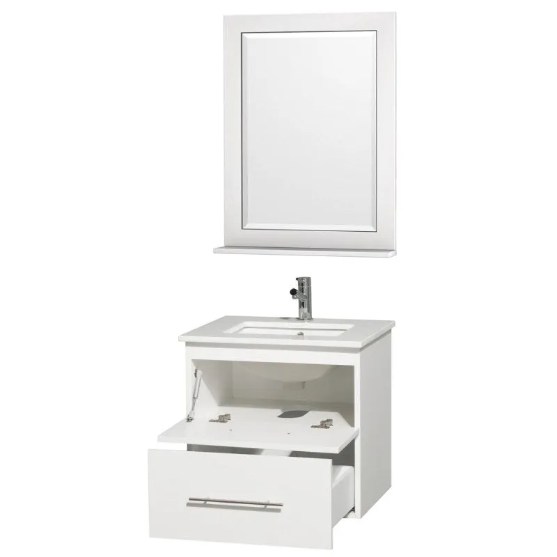 Wyndham Collection Centra 24" Single Bathroom Vanity for Undermount Sinks - Matte White WC-WHE009-24-SGL-VAN-WHT-