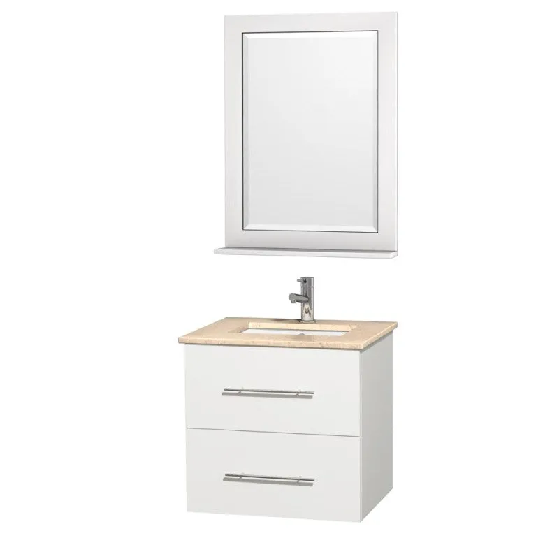 Wyndham Collection Centra 24" Single Bathroom Vanity for Undermount Sinks - Matte White WC-WHE009-24-SGL-VAN-WHT-