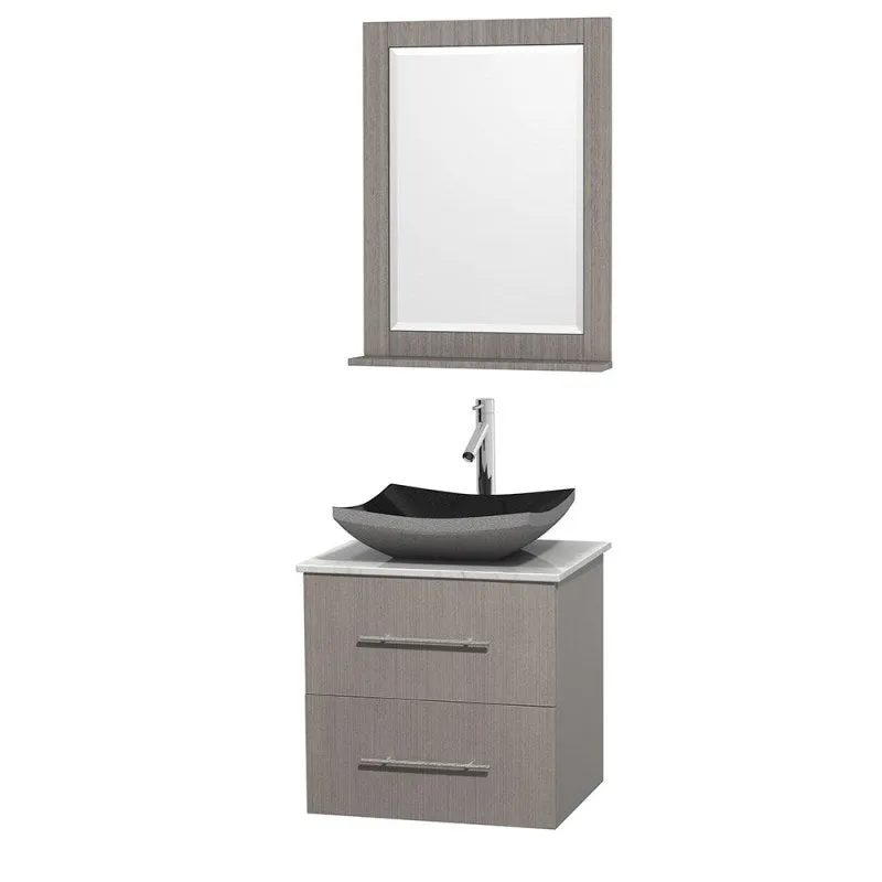 Wyndham Collection Centra 24" Single Bathroom Vanity Set for Vessel Sink - Gray Oak WC-WHE009-24-SGL-VAN-GRO