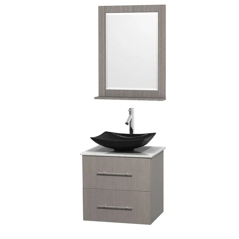 Wyndham Collection Centra 24" Single Bathroom Vanity Set for Vessel Sink - Gray Oak WC-WHE009-24-SGL-VAN-GRO