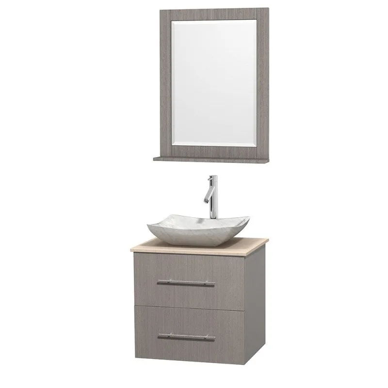 Wyndham Collection Centra 24" Single Bathroom Vanity Set for Vessel Sink - Gray Oak WC-WHE009-24-SGL-VAN-GRO