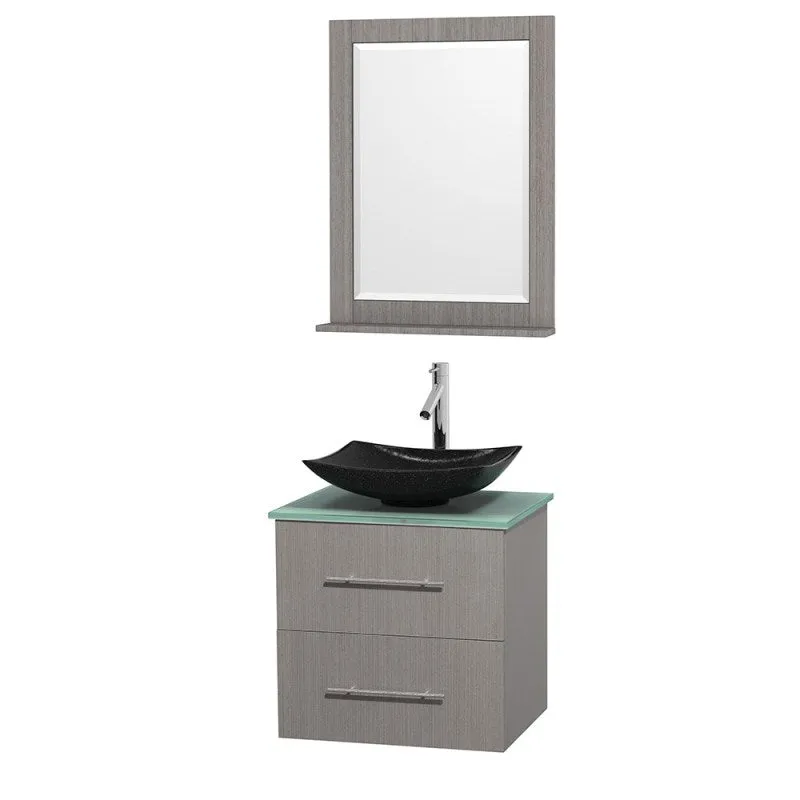 Wyndham Collection Centra 24" Single Bathroom Vanity Set for Vessel Sink - Gray Oak WC-WHE009-24-SGL-VAN-GRO
