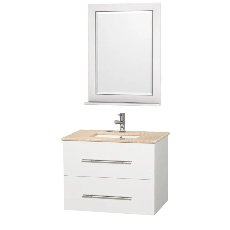 Wyndham Collection Centra 30" Single Bathroom Vanity for Undermount Sinks - Matte White WC-WHE009-30-SGL-VAN-WHT-