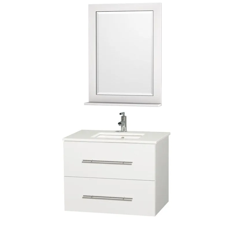 Wyndham Collection Centra 30" Single Bathroom Vanity for Undermount Sinks - Matte White WC-WHE009-30-SGL-VAN-WHT-