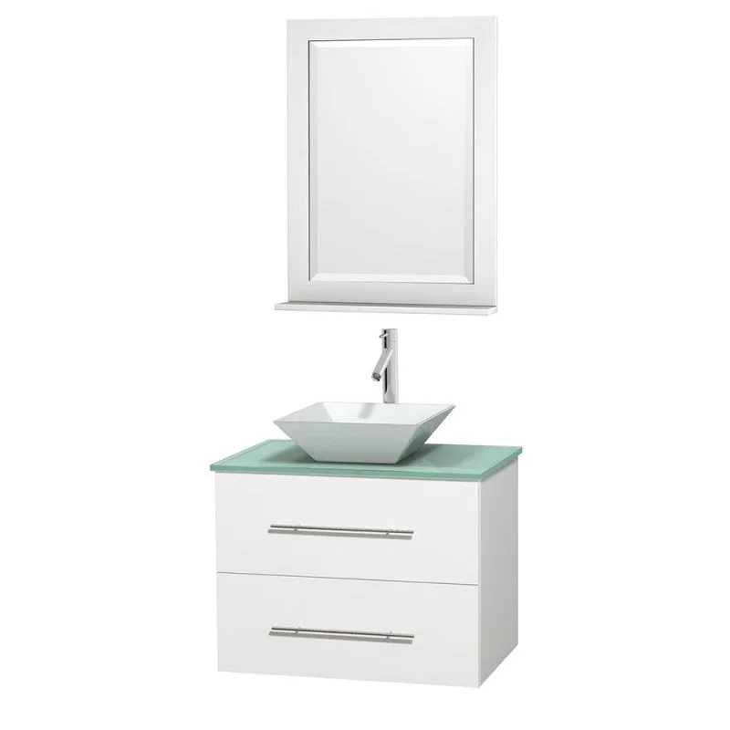 Wyndham Collection Centra 30" Single Bathroom Vanity Set for Vessel Sink - Matte White WC-WHE009-30-SGL-VAN-WHT