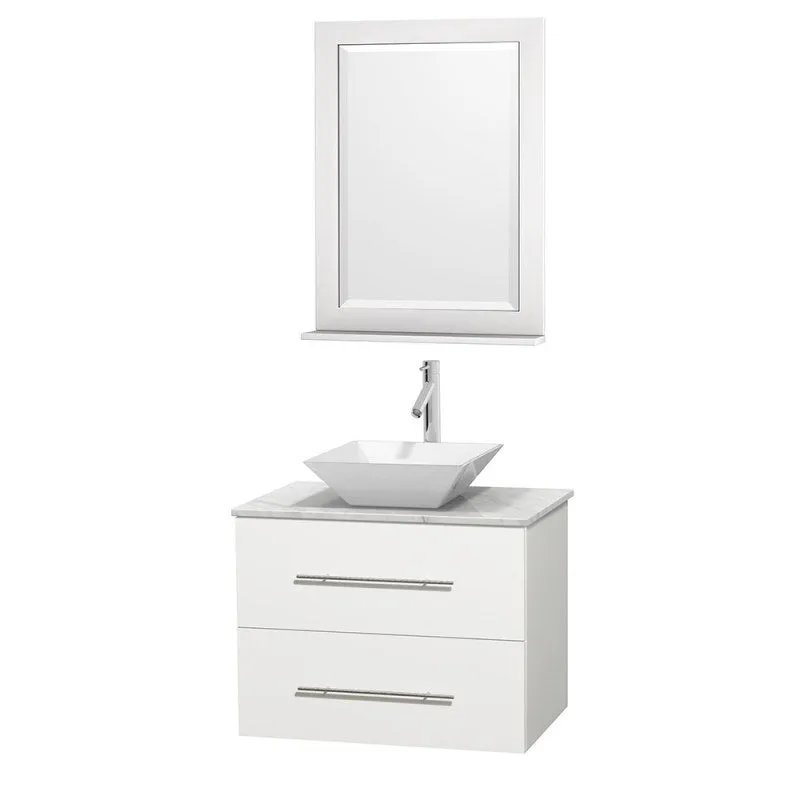 Wyndham Collection Centra 30" Single Bathroom Vanity Set for Vessel Sink - Matte White WC-WHE009-30-SGL-VAN-WHT
