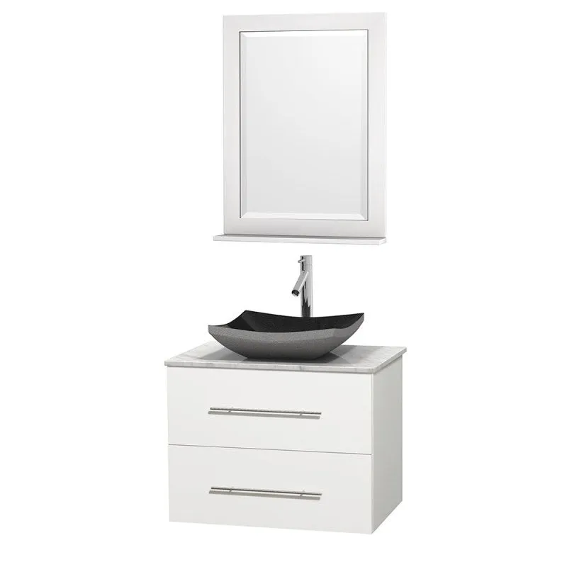 Wyndham Collection Centra 30" Single Bathroom Vanity Set for Vessel Sink - Matte White WC-WHE009-30-SGL-VAN-WHT
