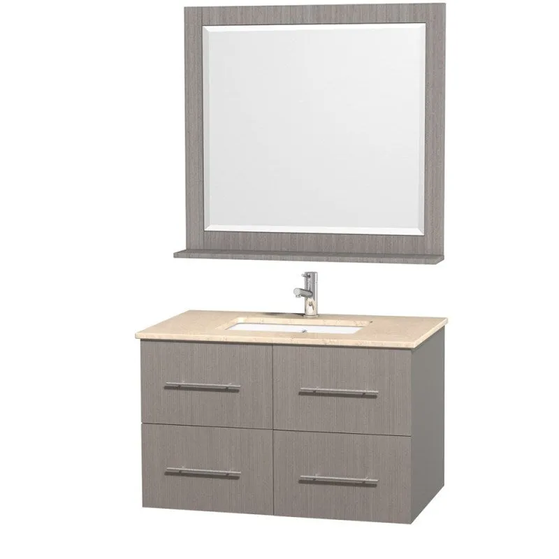 Wyndham Collection Centra 36" Single Bathroom Vanity for Undermount Sinks - Gray Oak WC-WHE009-36-SGL-VAN-GRO-