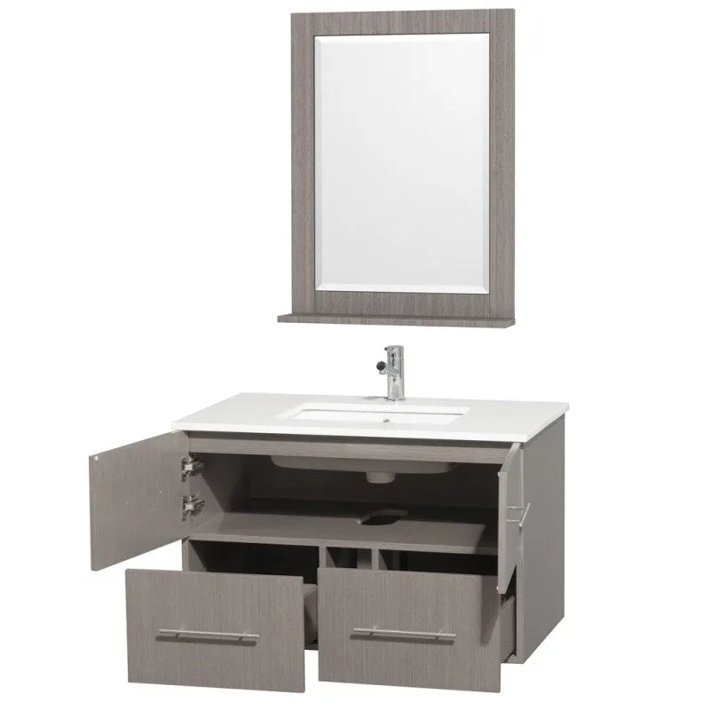Wyndham Collection Centra 36" Single Bathroom Vanity for Undermount Sinks - Gray Oak WC-WHE009-36-SGL-VAN-GRO-