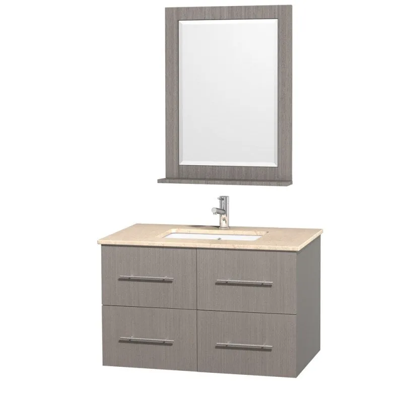Wyndham Collection Centra 36" Single Bathroom Vanity for Undermount Sinks - Gray Oak WC-WHE009-36-SGL-VAN-GRO-