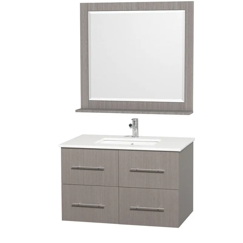 Wyndham Collection Centra 36" Single Bathroom Vanity for Undermount Sinks - Gray Oak WC-WHE009-36-SGL-VAN-GRO-