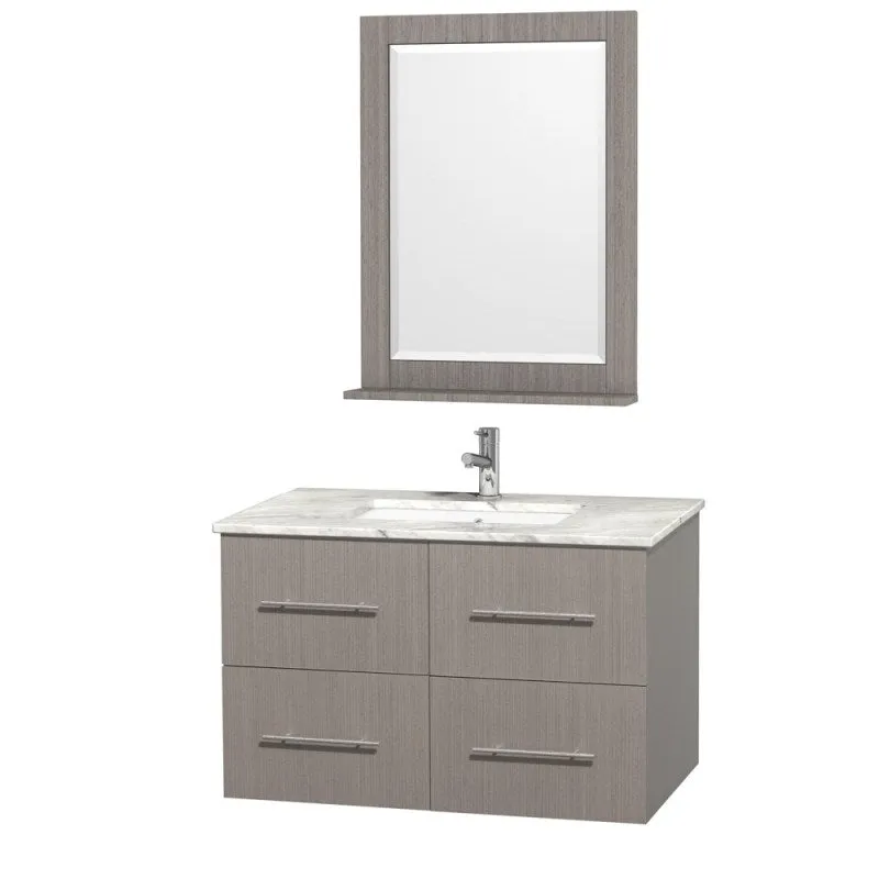 Wyndham Collection Centra 36" Single Bathroom Vanity for Undermount Sinks - Gray Oak WC-WHE009-36-SGL-VAN-GRO-