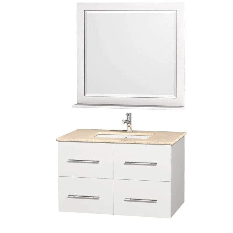 Wyndham Collection Centra 36" Single Bathroom Vanity for Undermount Sinks - Matte White WC-WHE009-36-SGL-VAN-WHT-