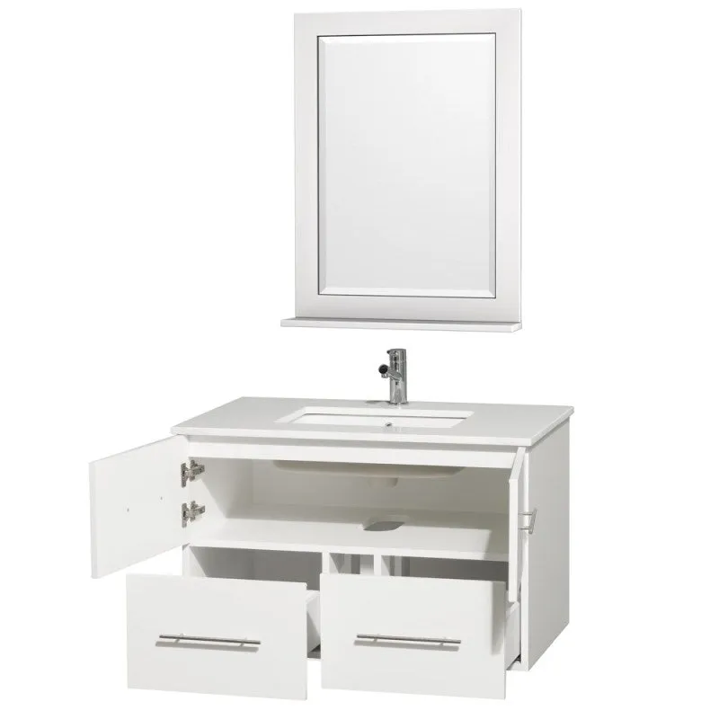 Wyndham Collection Centra 36" Single Bathroom Vanity for Undermount Sinks - Matte White WC-WHE009-36-SGL-VAN-WHT-
