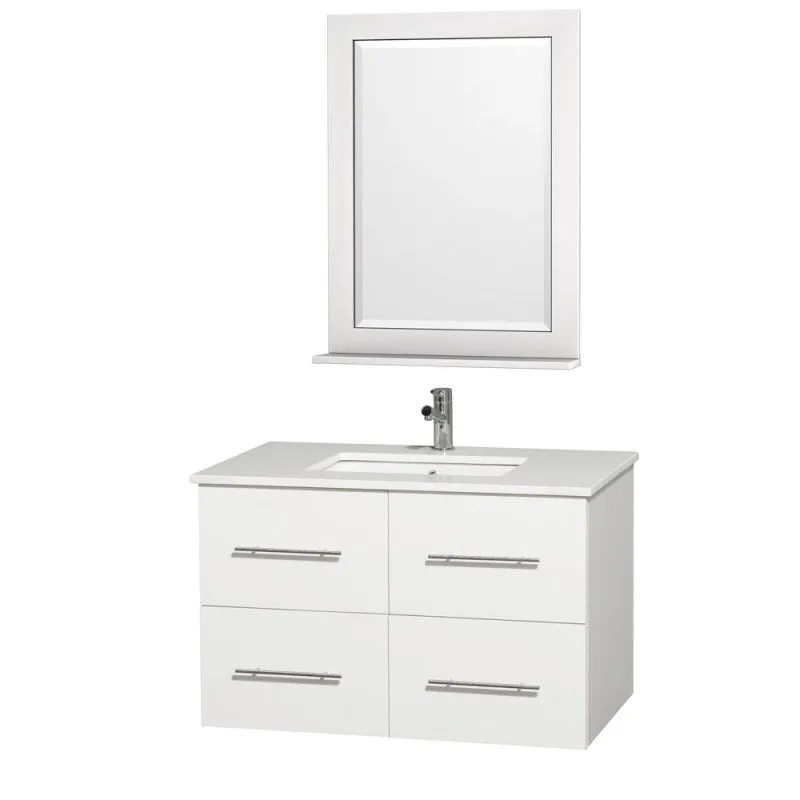 Wyndham Collection Centra 36" Single Bathroom Vanity for Undermount Sinks - Matte White WC-WHE009-36-SGL-VAN-WHT-