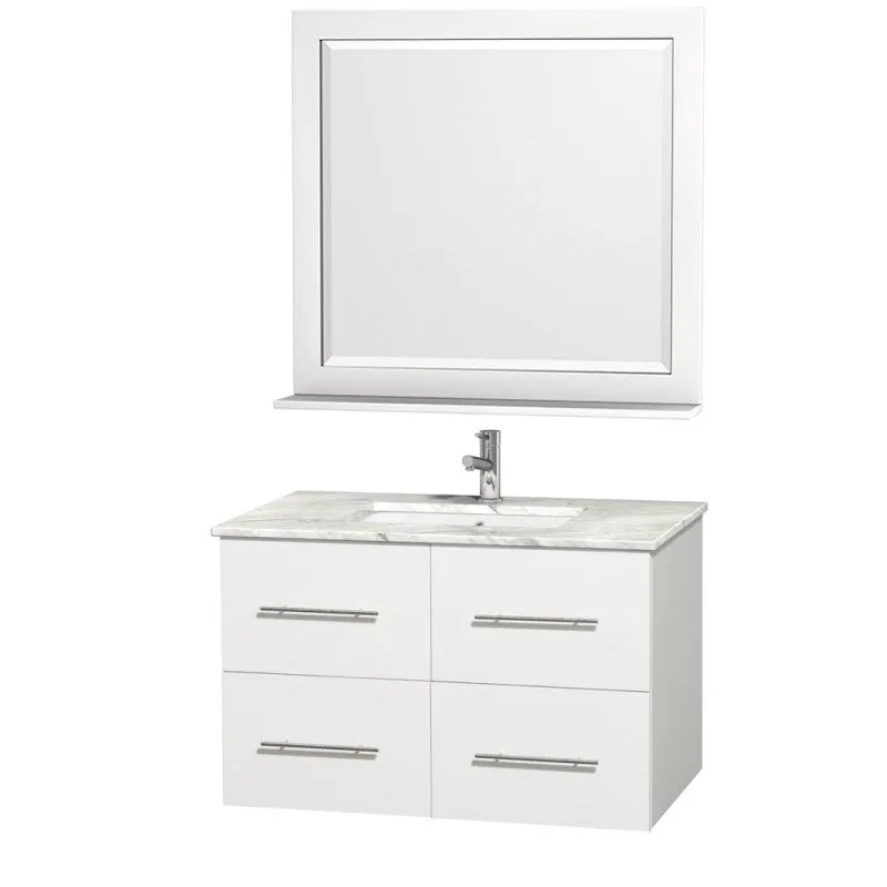 Wyndham Collection Centra 36" Single Bathroom Vanity for Undermount Sinks - Matte White WC-WHE009-36-SGL-VAN-WHT-