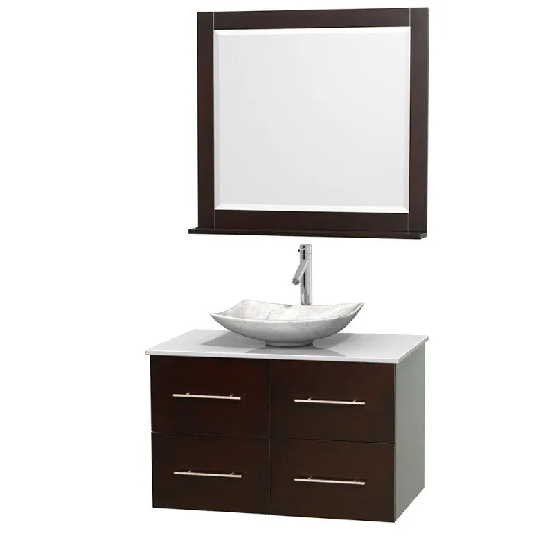 Wyndham Collection Centra 36" Single Bathroom Vanity Set for Vessel Sink - Espresso WC-WHE009-36-SGL-VAN-ESP