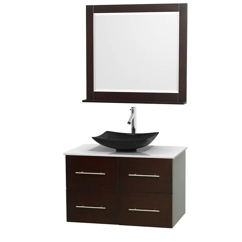 Wyndham Collection Centra 36" Single Bathroom Vanity Set for Vessel Sink - Espresso WC-WHE009-36-SGL-VAN-ESP