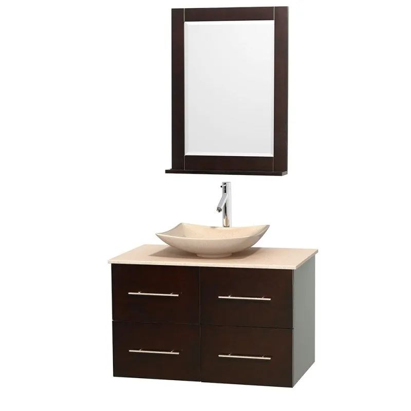 Wyndham Collection Centra 36" Single Bathroom Vanity Set for Vessel Sink - Espresso WC-WHE009-36-SGL-VAN-ESP