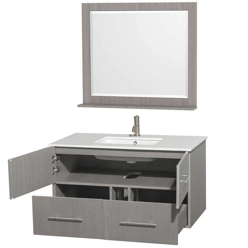 Wyndham Collection Centra 42" Single Bathroom Vanity for Undermount Sinks - Gray Oak WC-WHE009-42-SGL-VAN-GRO-