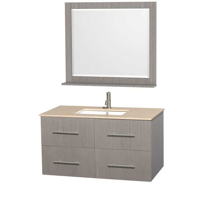 Wyndham Collection Centra 42" Single Bathroom Vanity for Undermount Sinks - Gray Oak WC-WHE009-42-SGL-VAN-GRO-