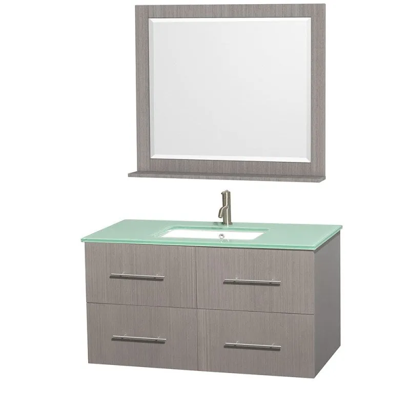 Wyndham Collection Centra 42" Single Bathroom Vanity for Undermount Sinks - Gray Oak WC-WHE009-42-SGL-VAN-GRO-