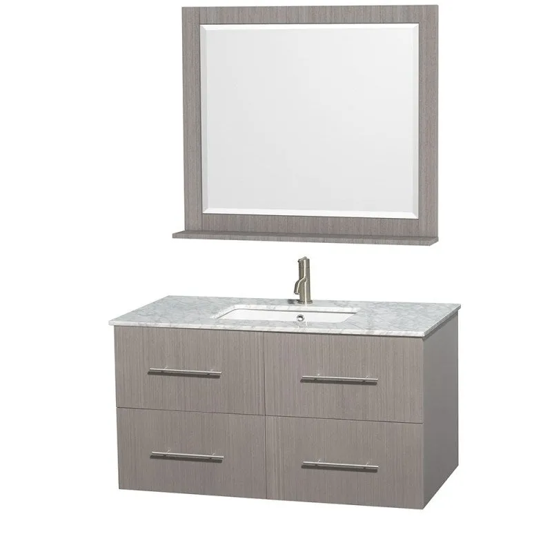 Wyndham Collection Centra 42" Single Bathroom Vanity for Undermount Sinks - Gray Oak WC-WHE009-42-SGL-VAN-GRO-