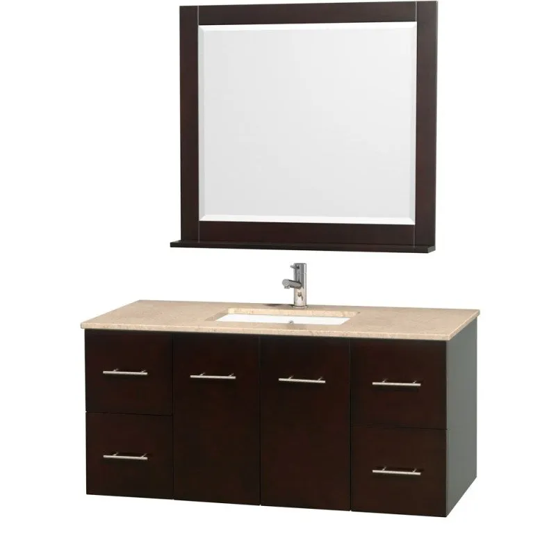 Wyndham Collection Centra 48" Single Bathroom Vanity for Undermount Sinks - Espresso WC-WHE009-48-SGL-VAN-ESP-