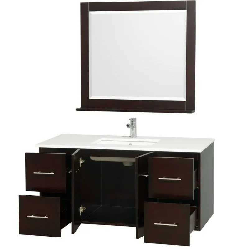 Wyndham Collection Centra 48" Single Bathroom Vanity for Undermount Sinks - Espresso WC-WHE009-48-SGL-VAN-ESP-