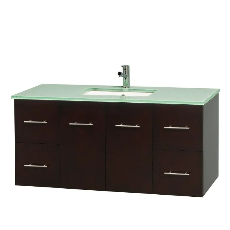 Wyndham Collection Centra 48" Single Bathroom Vanity for Undermount Sinks - Espresso WC-WHE009-48-SGL-VAN-ESP-