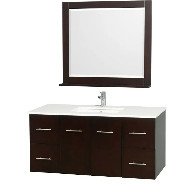 Wyndham Collection Centra 48" Single Bathroom Vanity for Undermount Sinks - Espresso WC-WHE009-48-SGL-VAN-ESP-