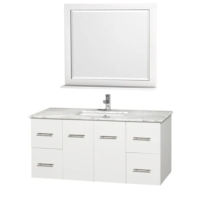Wyndham Collection Centra 48" Single Bathroom Vanity for Undermount Sinks - Matte White WC-WHE009-48-SGL-VAN-WHT-