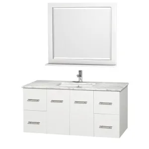 Wyndham Collection Centra 48" Single Bathroom Vanity for Undermount Sinks - Matte White WC-WHE009-48-SGL-VAN-WHT-