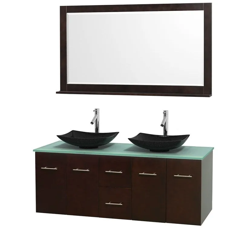 Wyndham Collection Centra 60" Double Bathroom Vanity Set for Vessel Sinks - Espresso WC-WHE009-60-DBL-VAN-ESP
