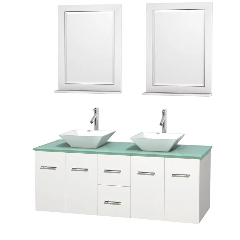 Wyndham Collection Centra 60" Double Bathroom Vanity Set for Vessel Sinks - Matte White WC-WHE009-60-DBL-VAN-WHT